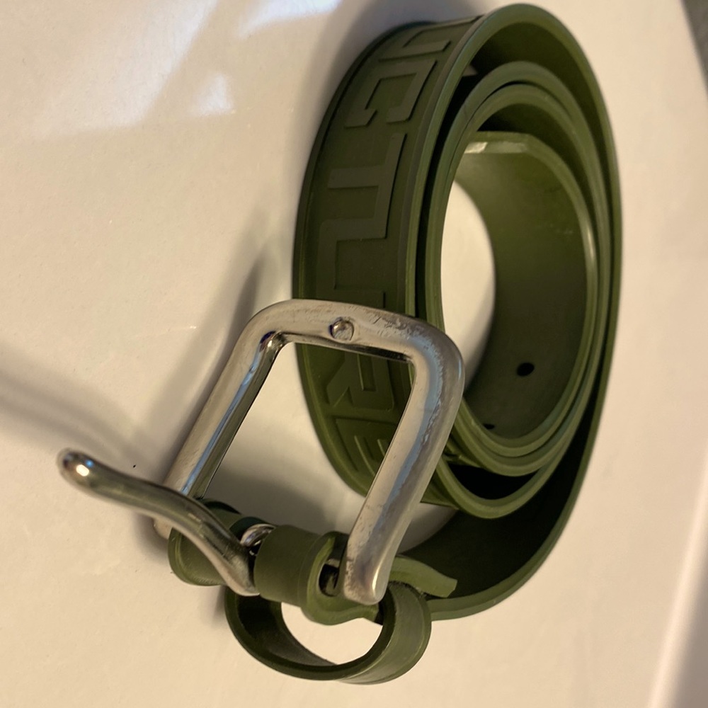 Dark green plastic belt